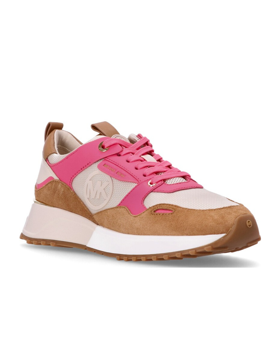 Shop Michael Michael Kors Theo Panelled Sneakers In Nude