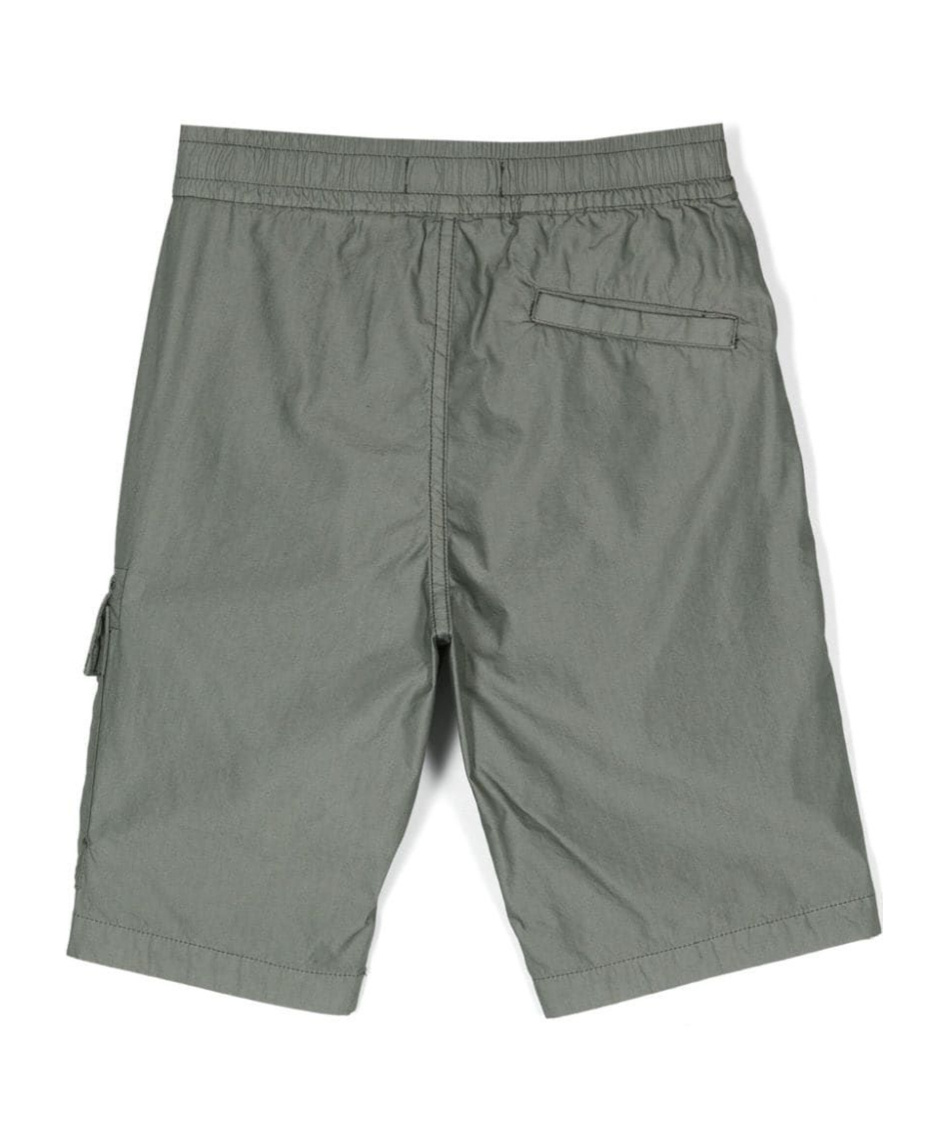Stone Island Compass-motif Shorts In Green