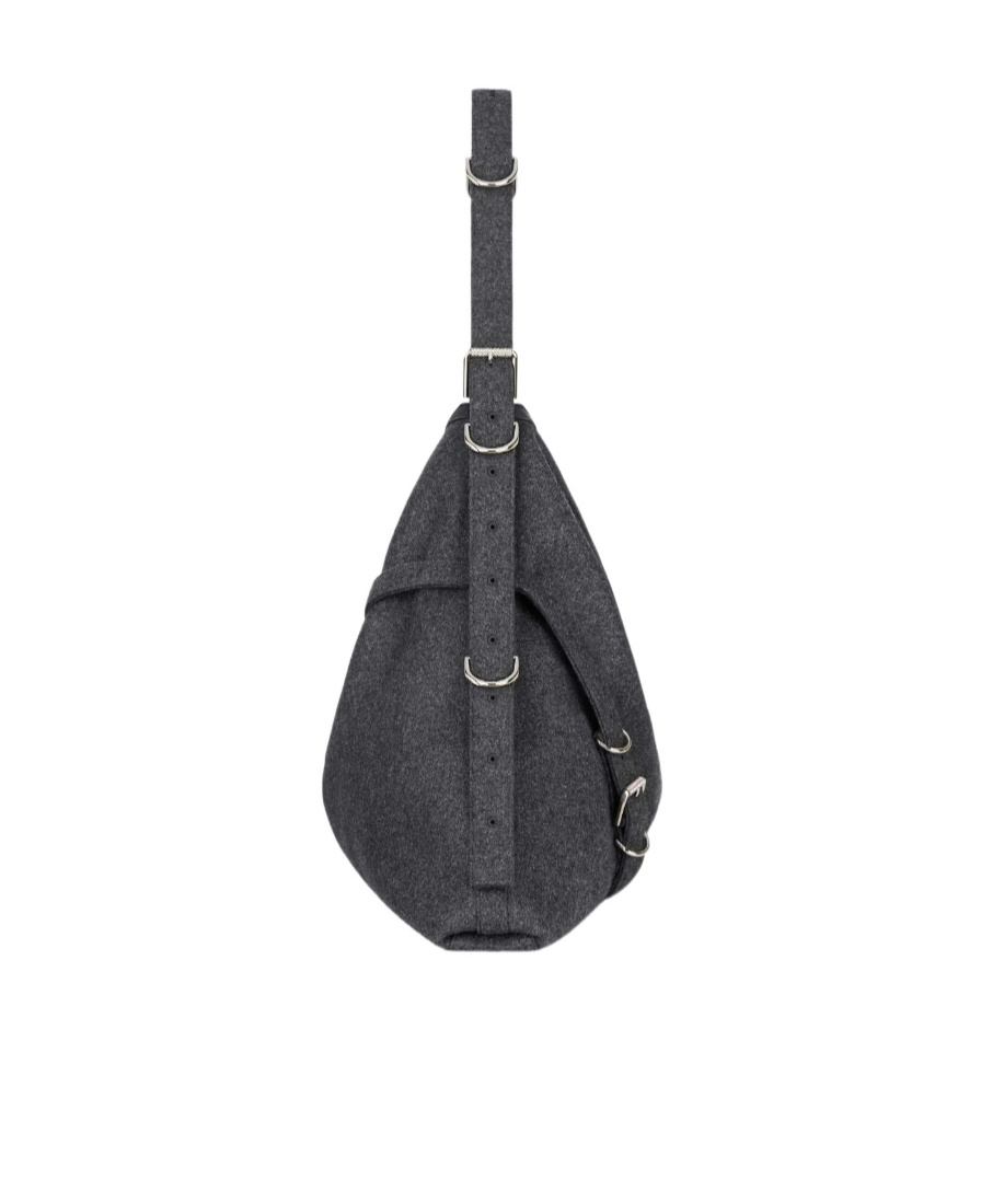Givenchy Large Voyou Woolen Shoulder Bag In Gray