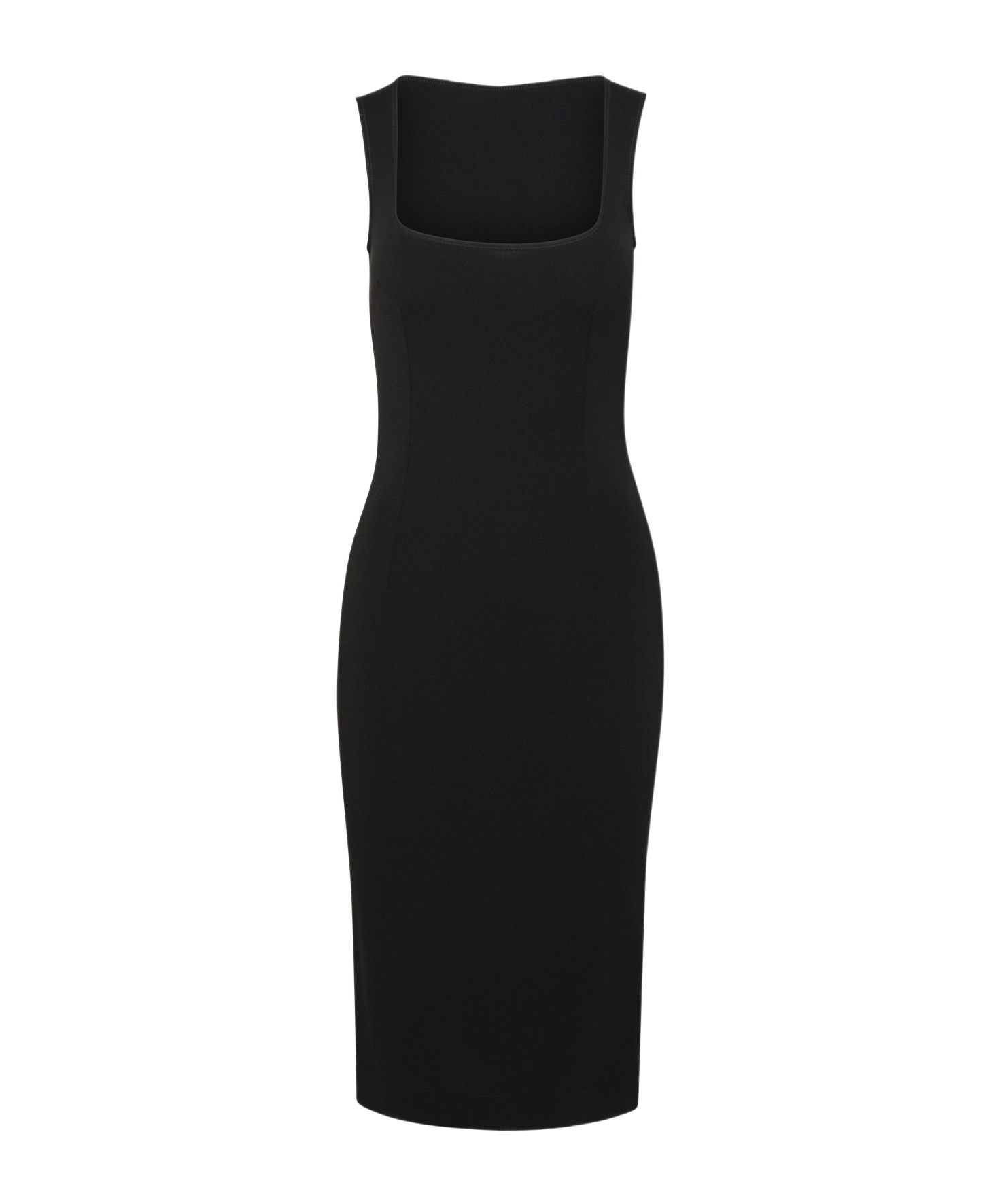 Dolce & Gabbana Square-neck Sleeveless Midi Dress In Black