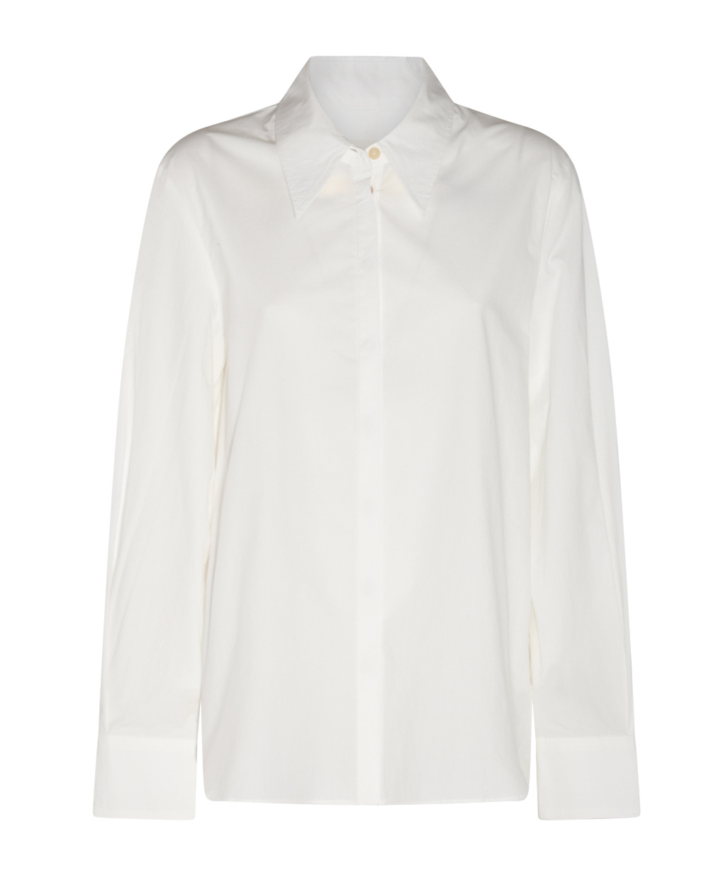 Khaite Pointed-collar Cotton Shirt In White