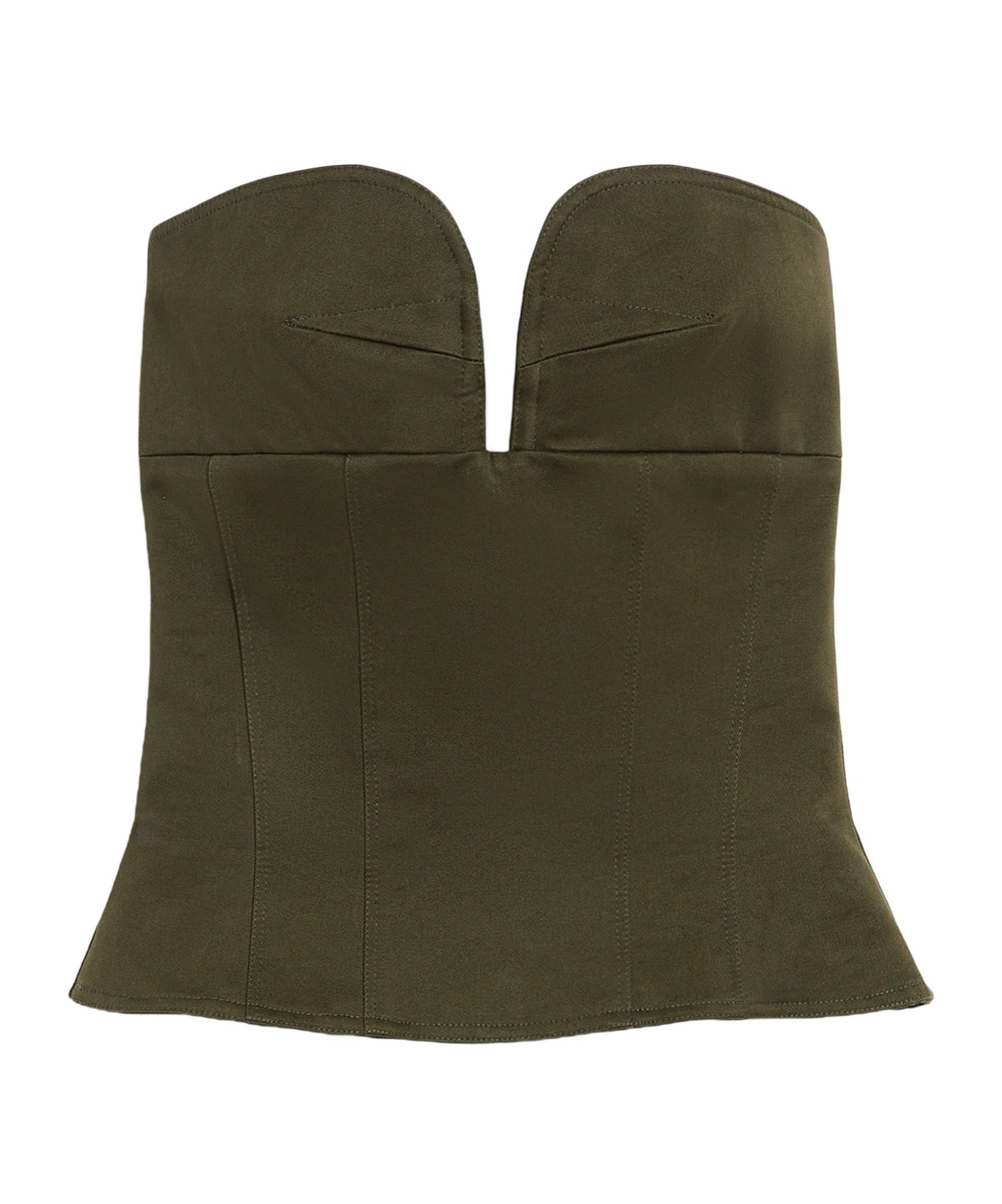 Shop Max Mara Strapless Bustier Top In Green