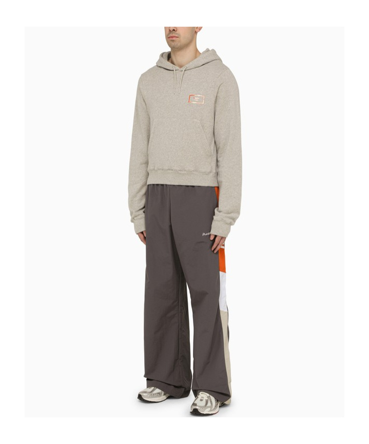 Shop Martine Rose Logo Hooded Sweater In Gray