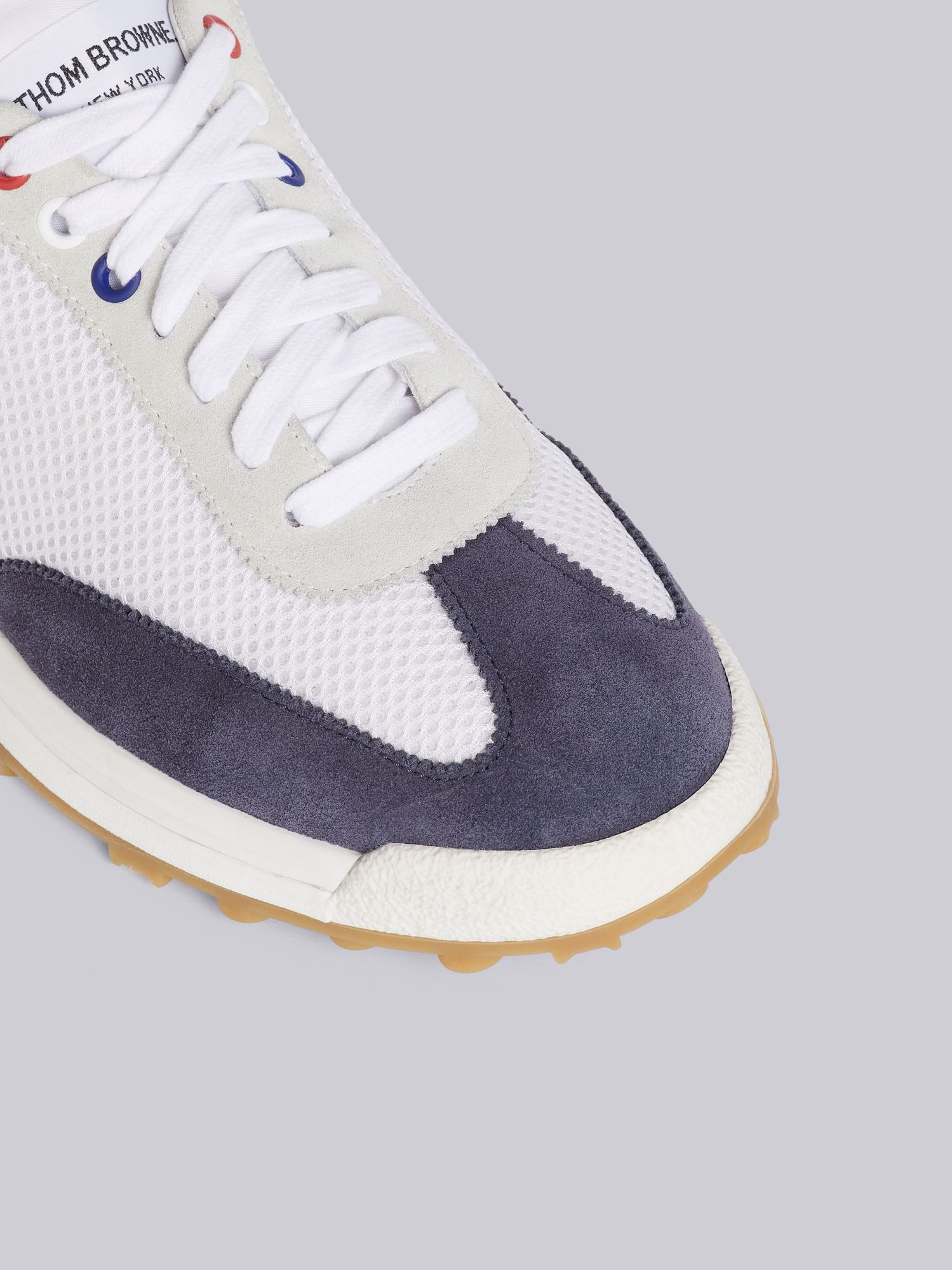 Thom Browne Tech Runner In Fine Kid Suede In White