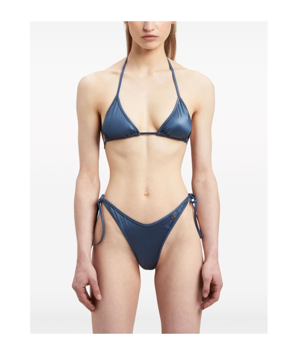 Palm Angels Triangular Bikini Top In Blue