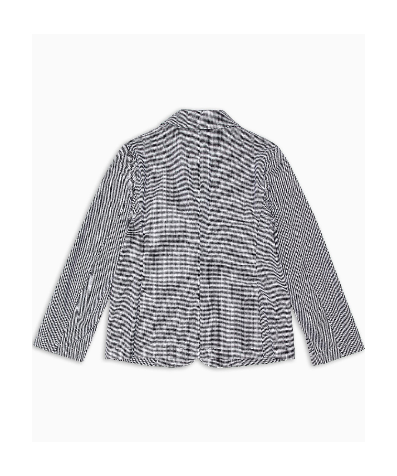 Emporio Armani Houndstooth Single-breasted Blazer In Gray