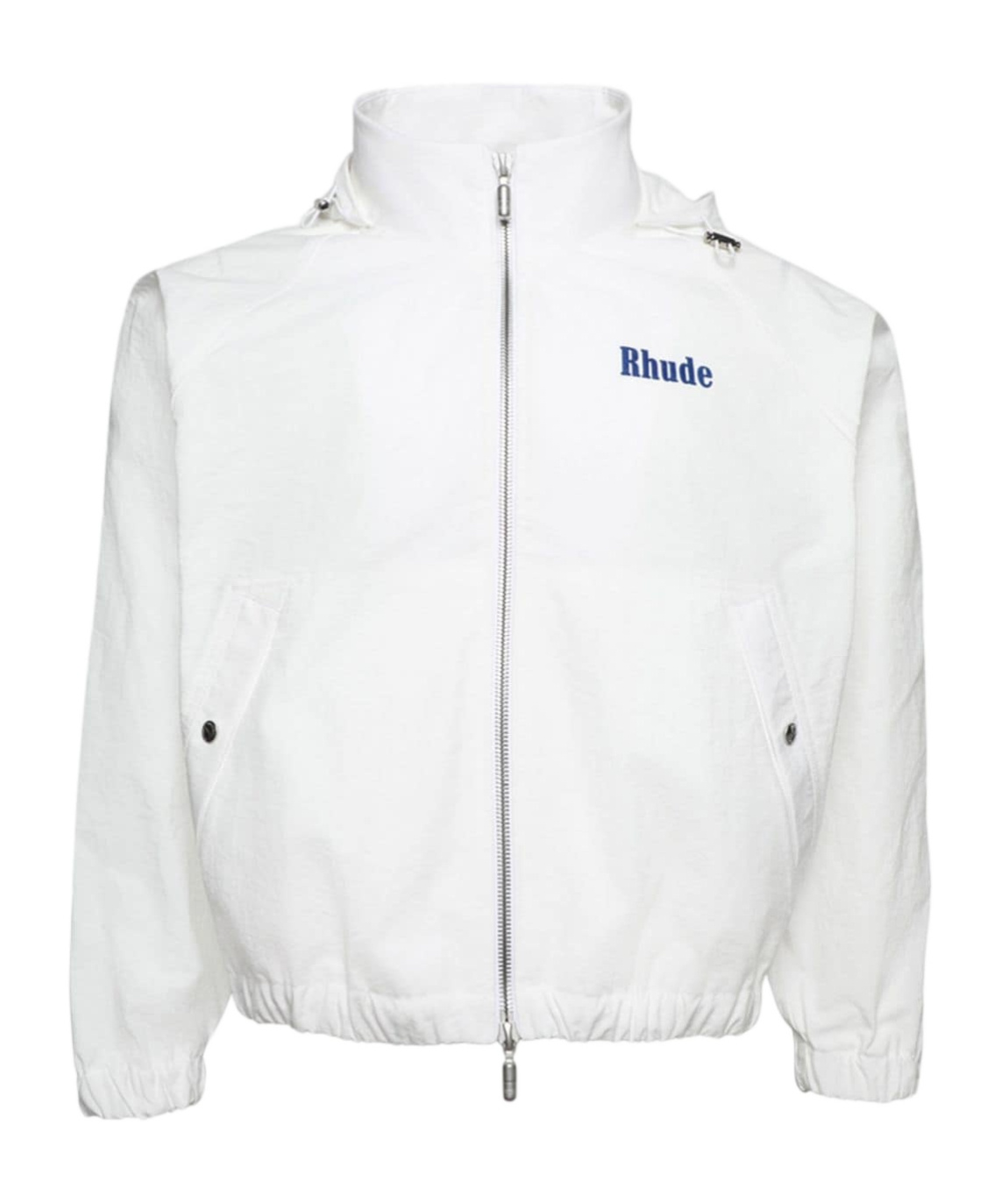 Rhude Logo-print Hooded Track Jacket In White