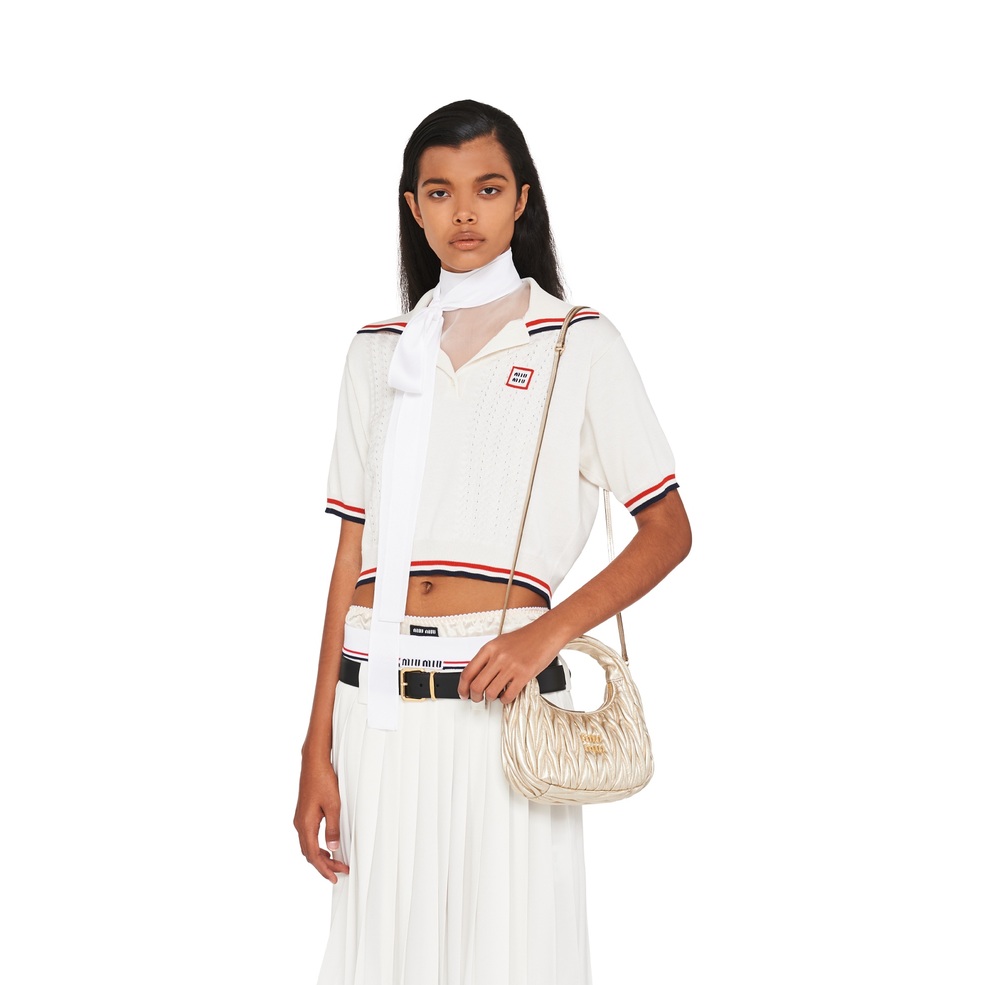 Miu Miu Lamb Leather Quilted Shoulder Bag In Nude