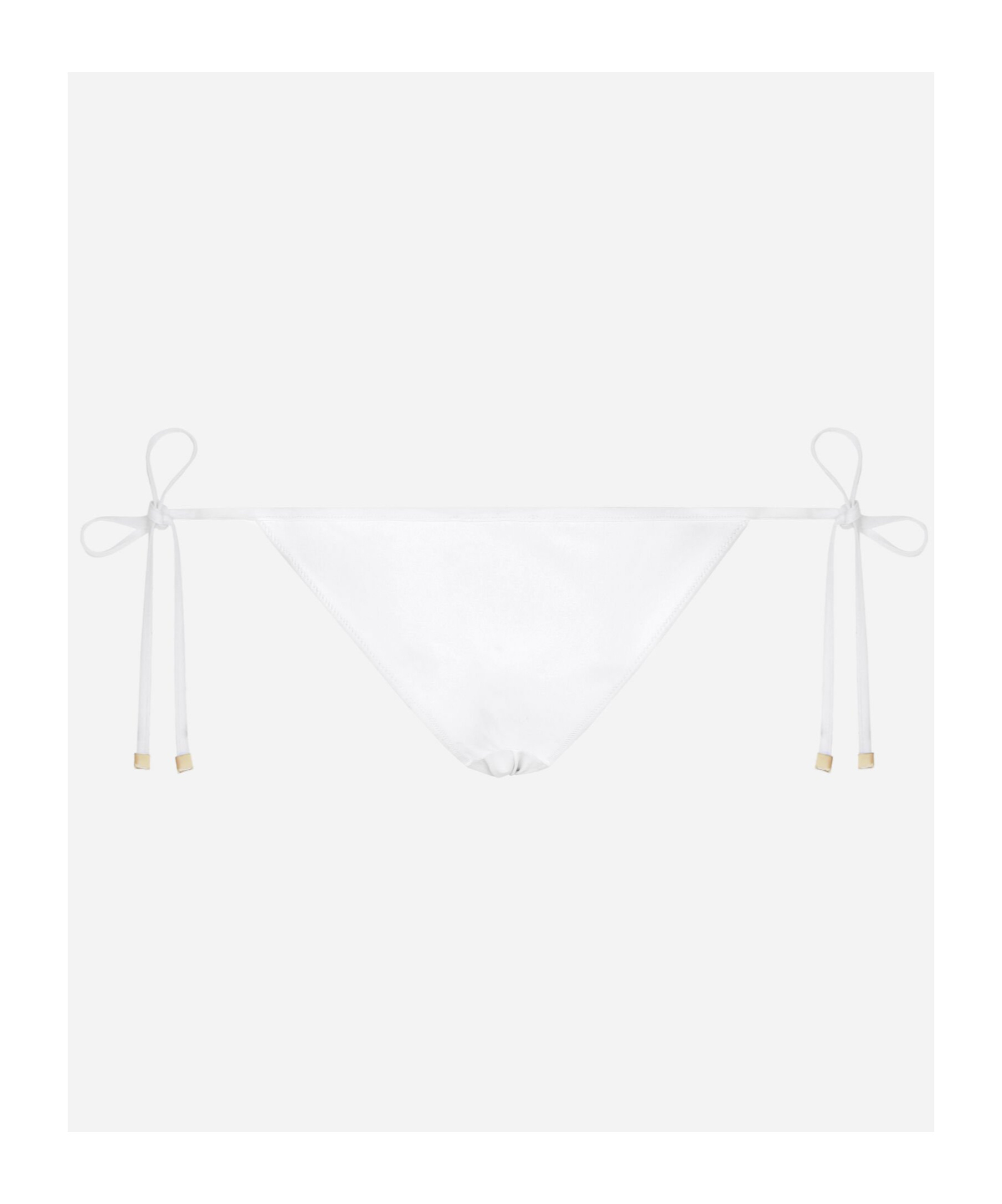 Dolce & Gabbana Logo-plaque Side-tie Bikini Bottom In White