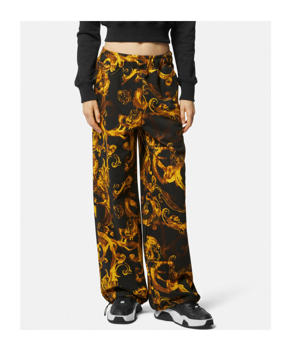 Versace Pattern Printed Casual Pants In Black