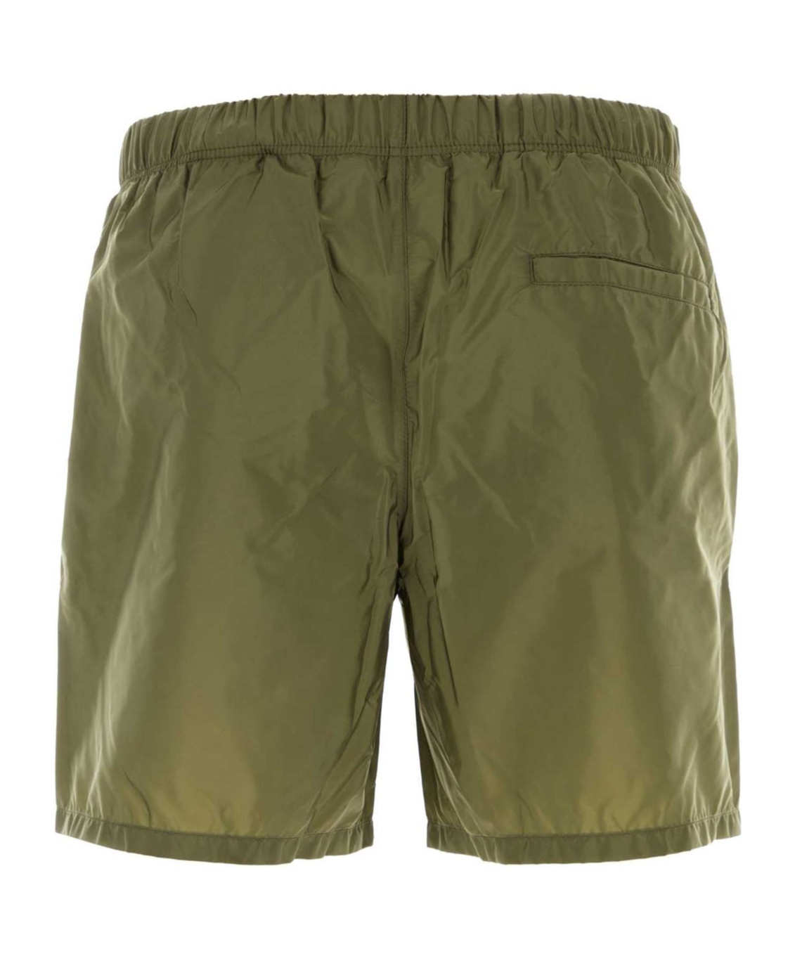 Prada Logo-plaque Re-nylon Swim Shorts In Green