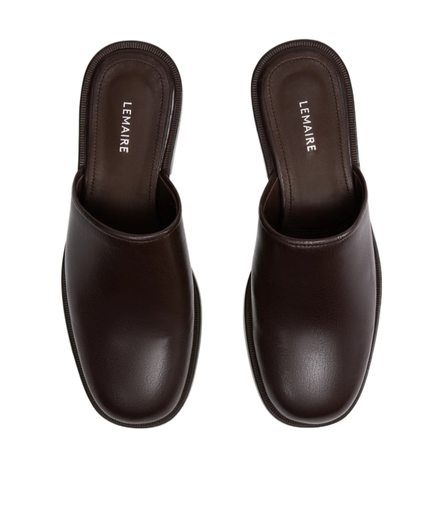Lemaire Brown Square Mules In Brown