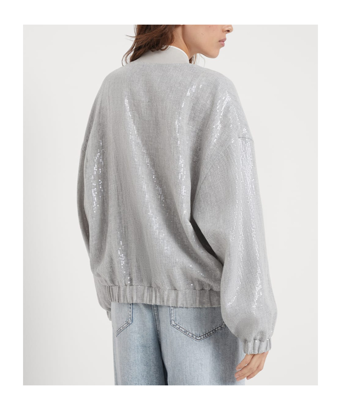 BRUNELLO CUCINELLI BRUNELLO CUCINELLI SEQUIN-EMBELLISHED ZIP-UP JACKET