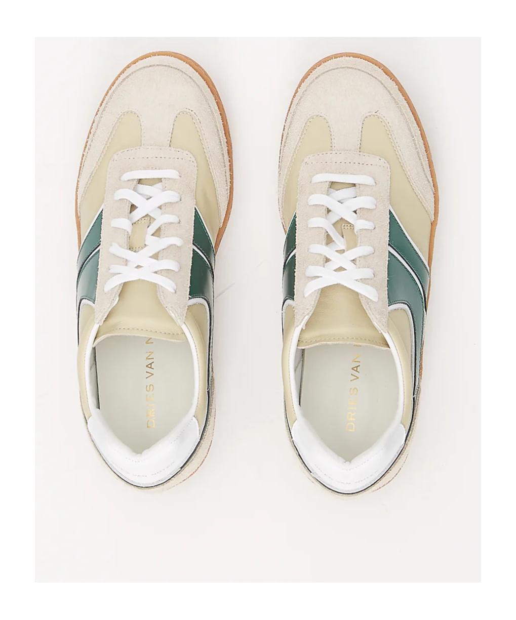 Shop Dries Van Noten Round-headed Low-top Casual Shoes In Brown
