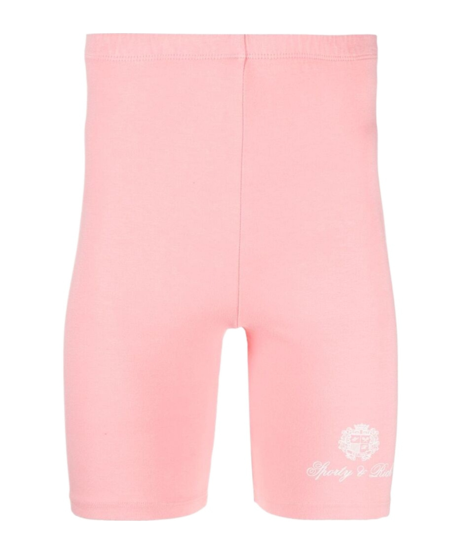 Shop Sporty And Rich Logo Riding Shorts In Pink