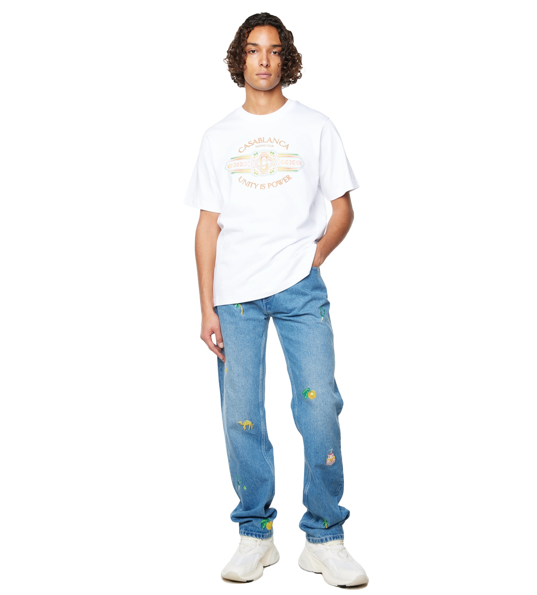 Casablanca Unity Is Power Graphic T-shirt In White In White