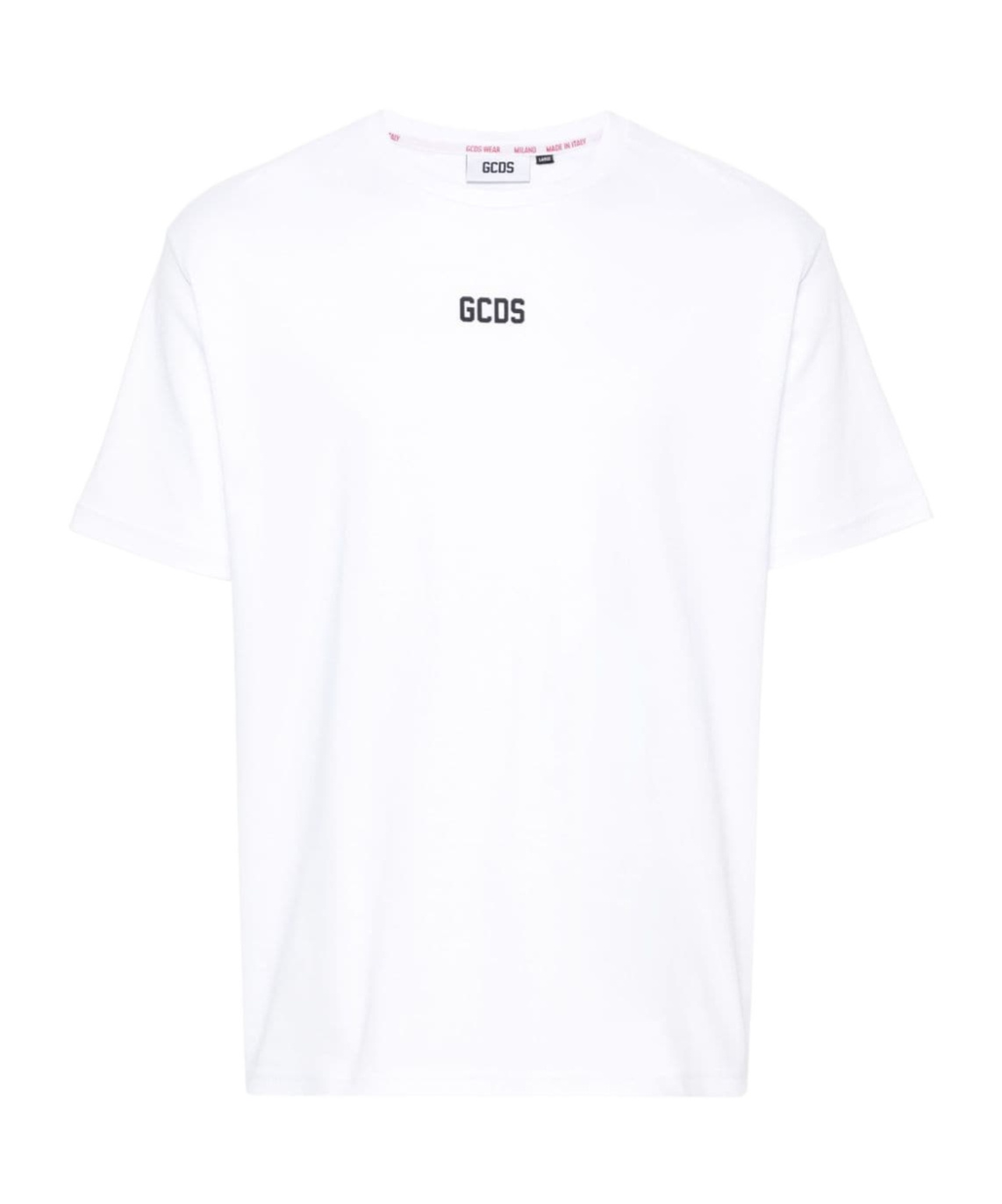 Gcds Logo-appliqqué Cotton T-shirt In White