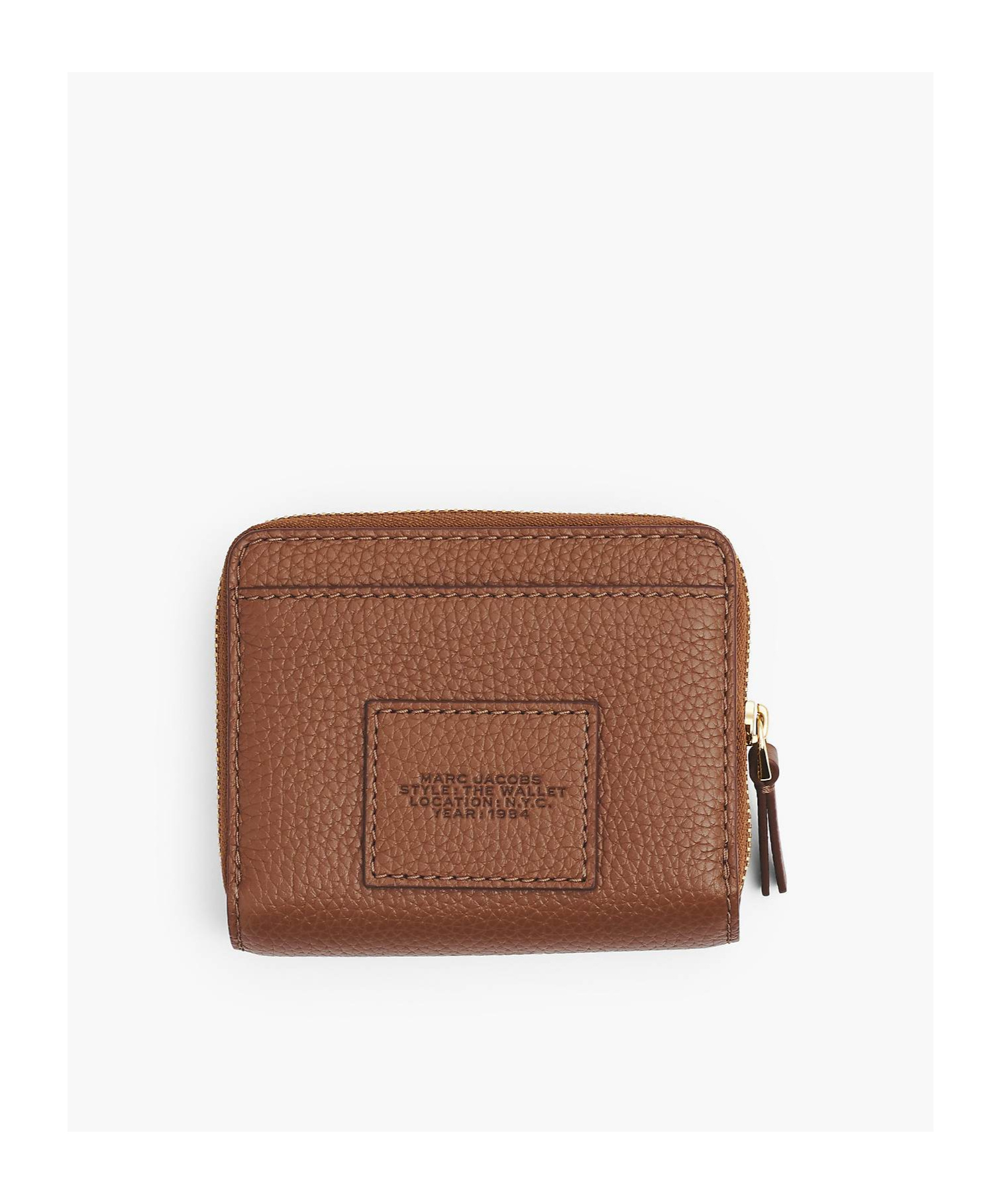 Marc Jacobs Logo Printed Zipped Mini Compact Wallet In Brown