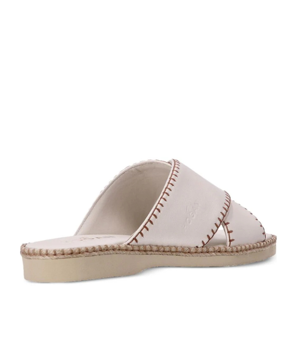 Hogan Crossover-strap Leather Sandals In White
