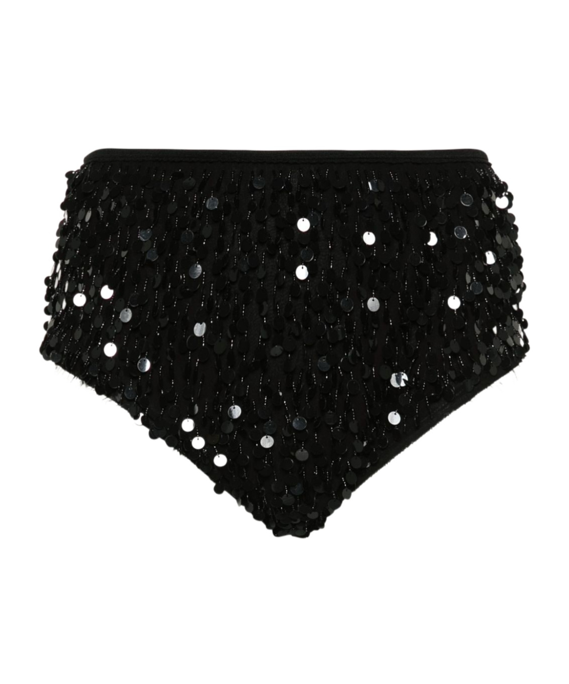 Maison Margiela Sequin-embellished High-waisted Mini Shorts In Black