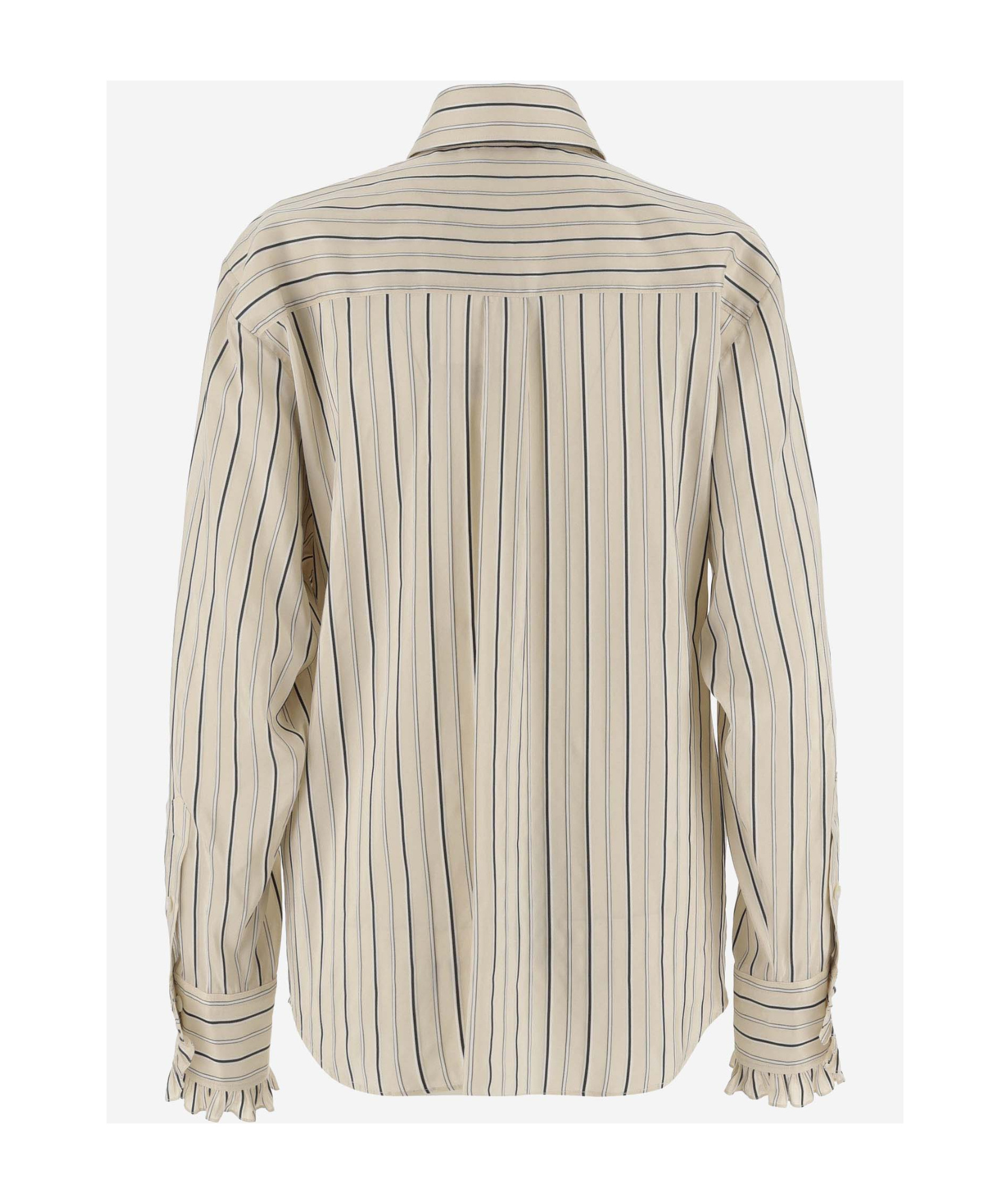 Stella Mccartney Stella Mc Cartney Silk Blend Shirt With Ruffles In Nude