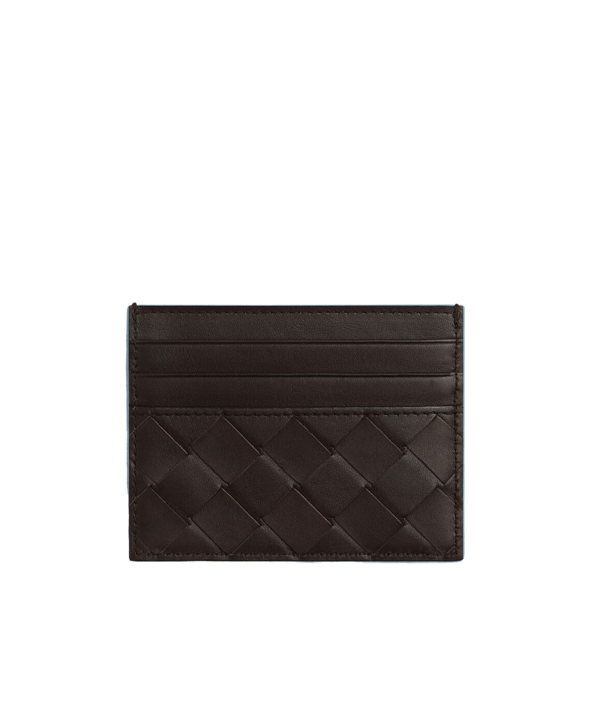 Bottega Veneta Intrecciato Leather Card Holder In Black