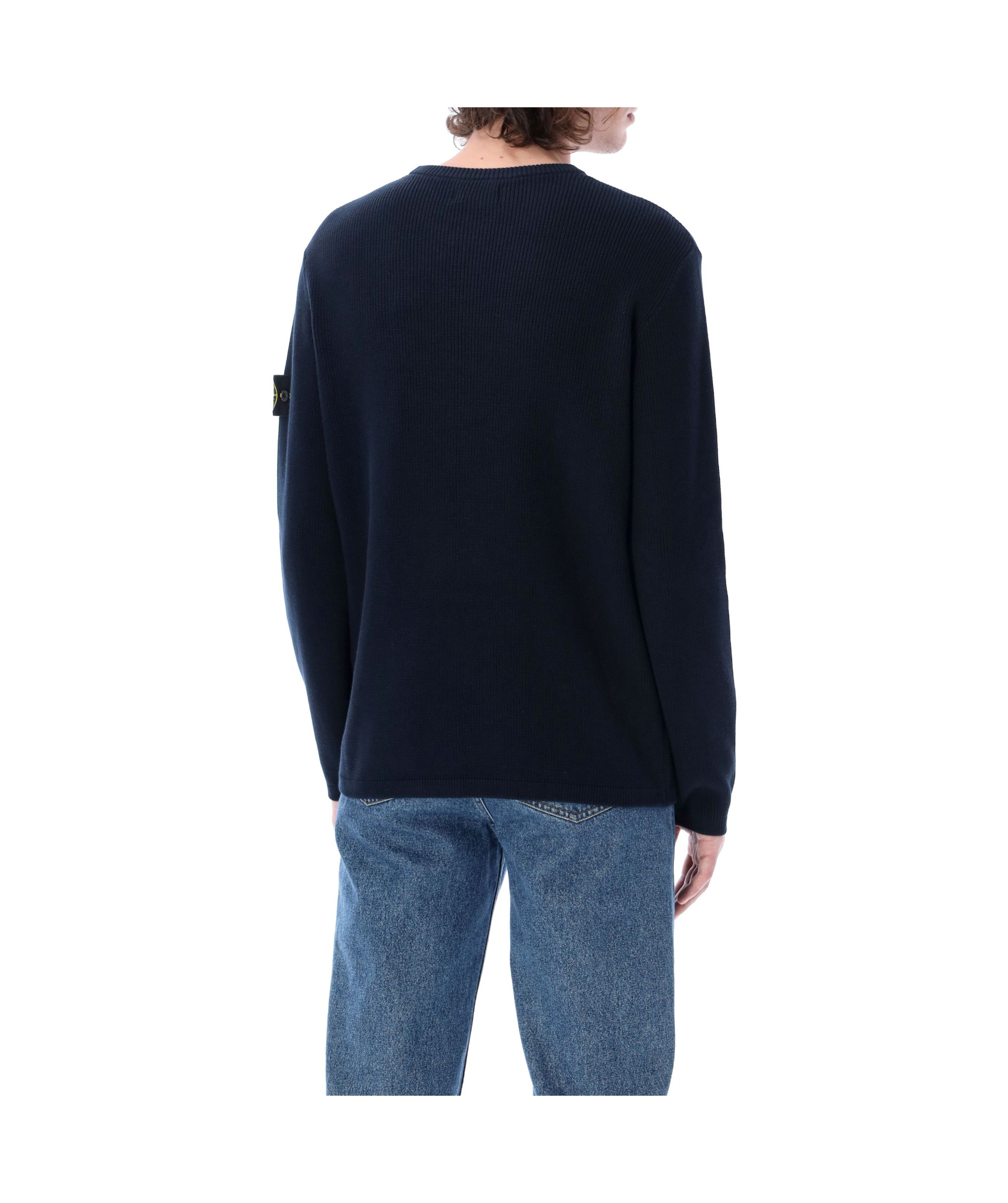 Shop Stone Island Logo-patch Crewneck Jumper In Blue