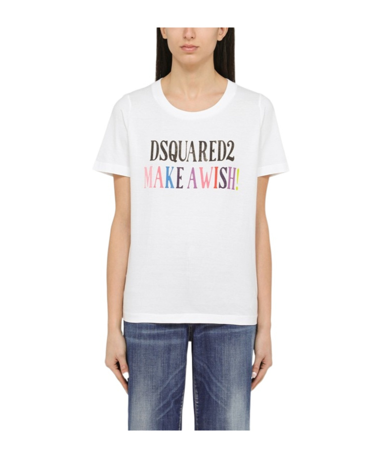 Dsquared2 White Cotton T-shirt With Logo In White