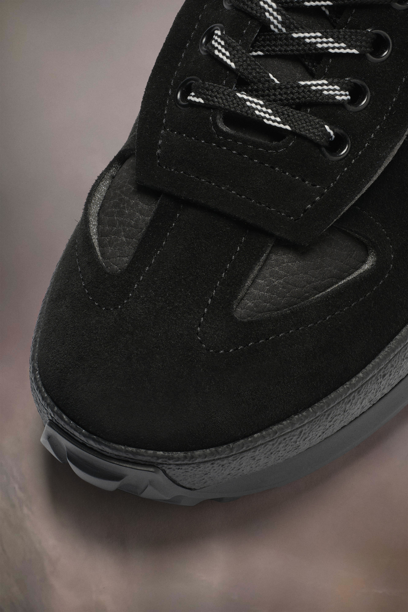 Maison Margiela Mm22 Leather Climber High-top Sneakers With Suede Trims In Black
