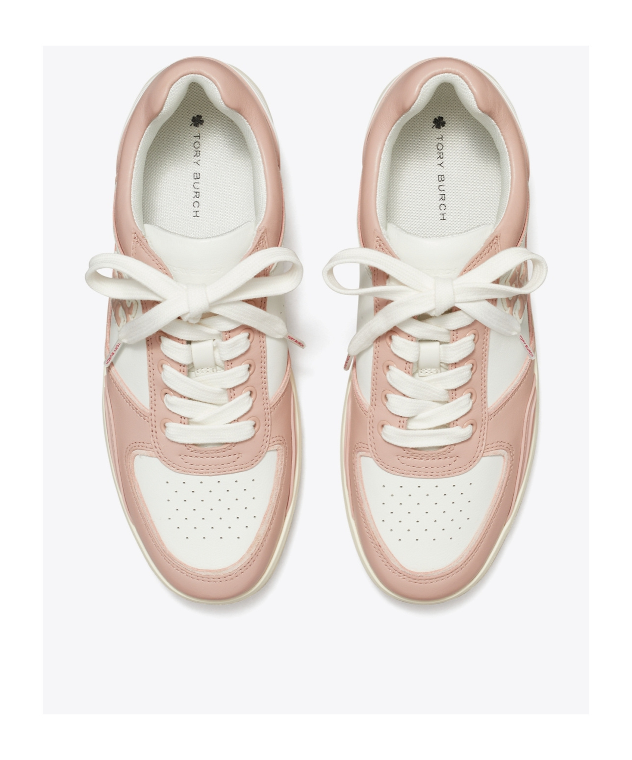 Shop Tory Burch Clover Court Panelled Sneakers In Nude