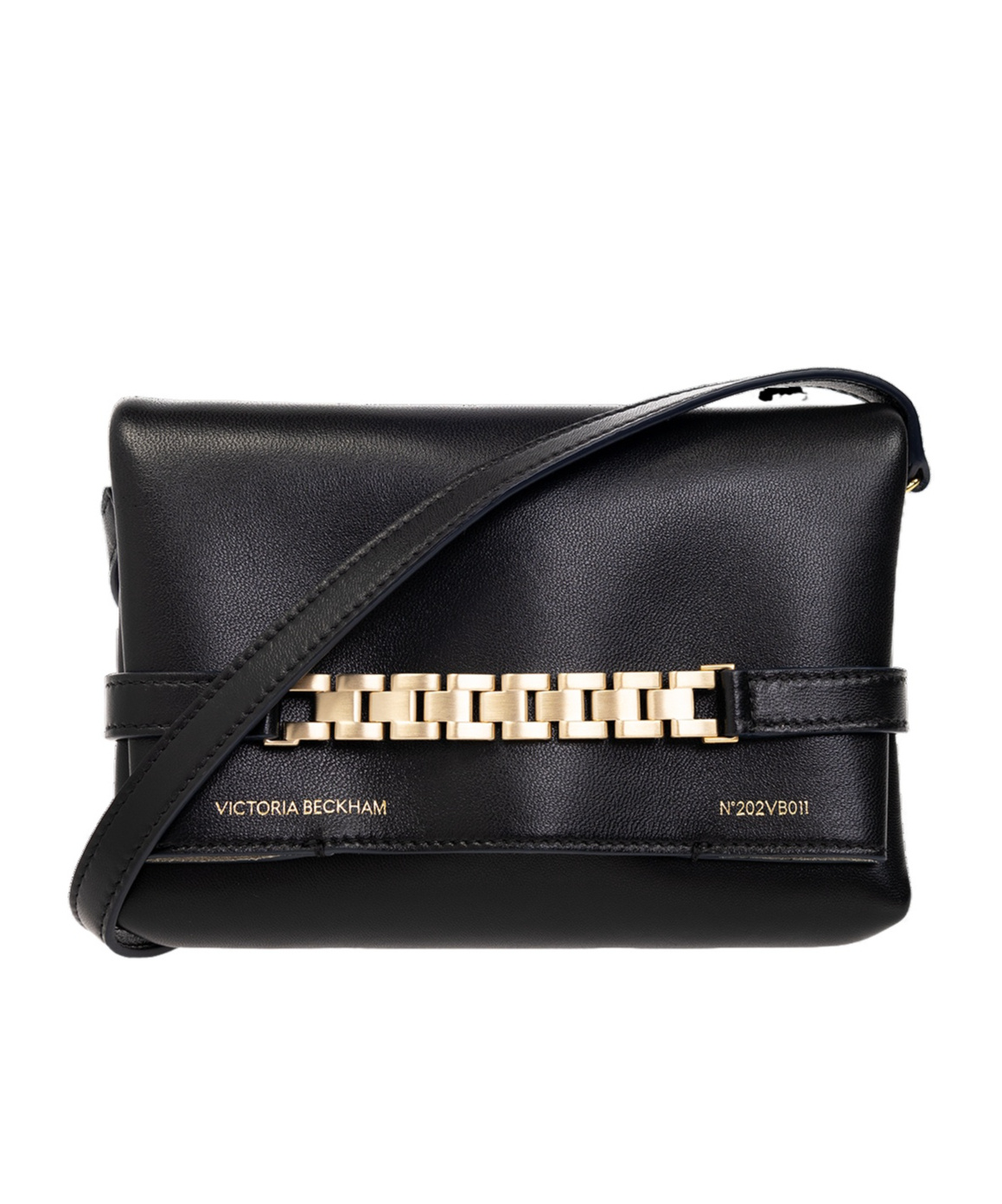 Victoria Beckham Chain Leather Crossbody Bag In Black