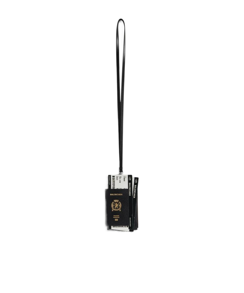 Balenciaga Mini Leather Mobile Phone Holder With Removable Shoulder Strap In Black