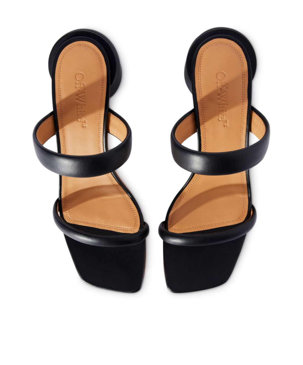 Shop Off-white Spring Leather Sandals In Black