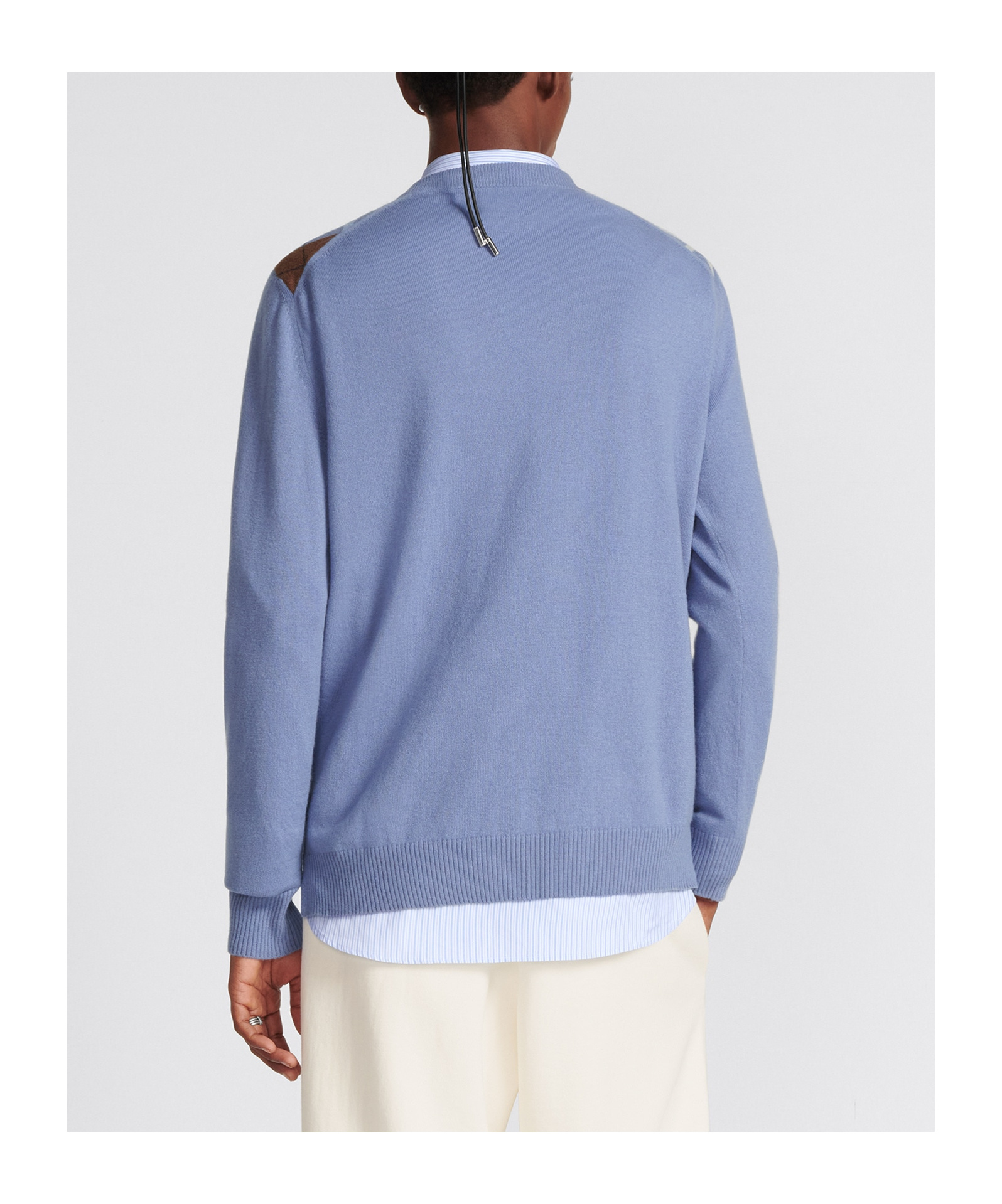 Dior Argyle V Neck Sweater With Long Sleeves In Purple