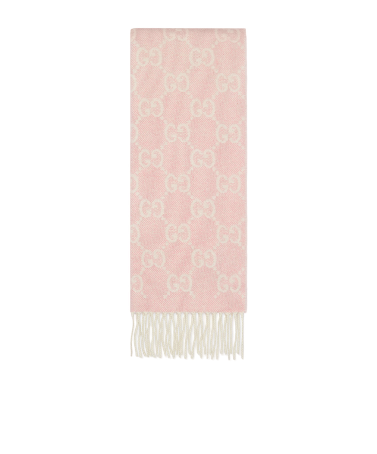 Gucci Gg Jacquard Cashmere Scarf In Nude