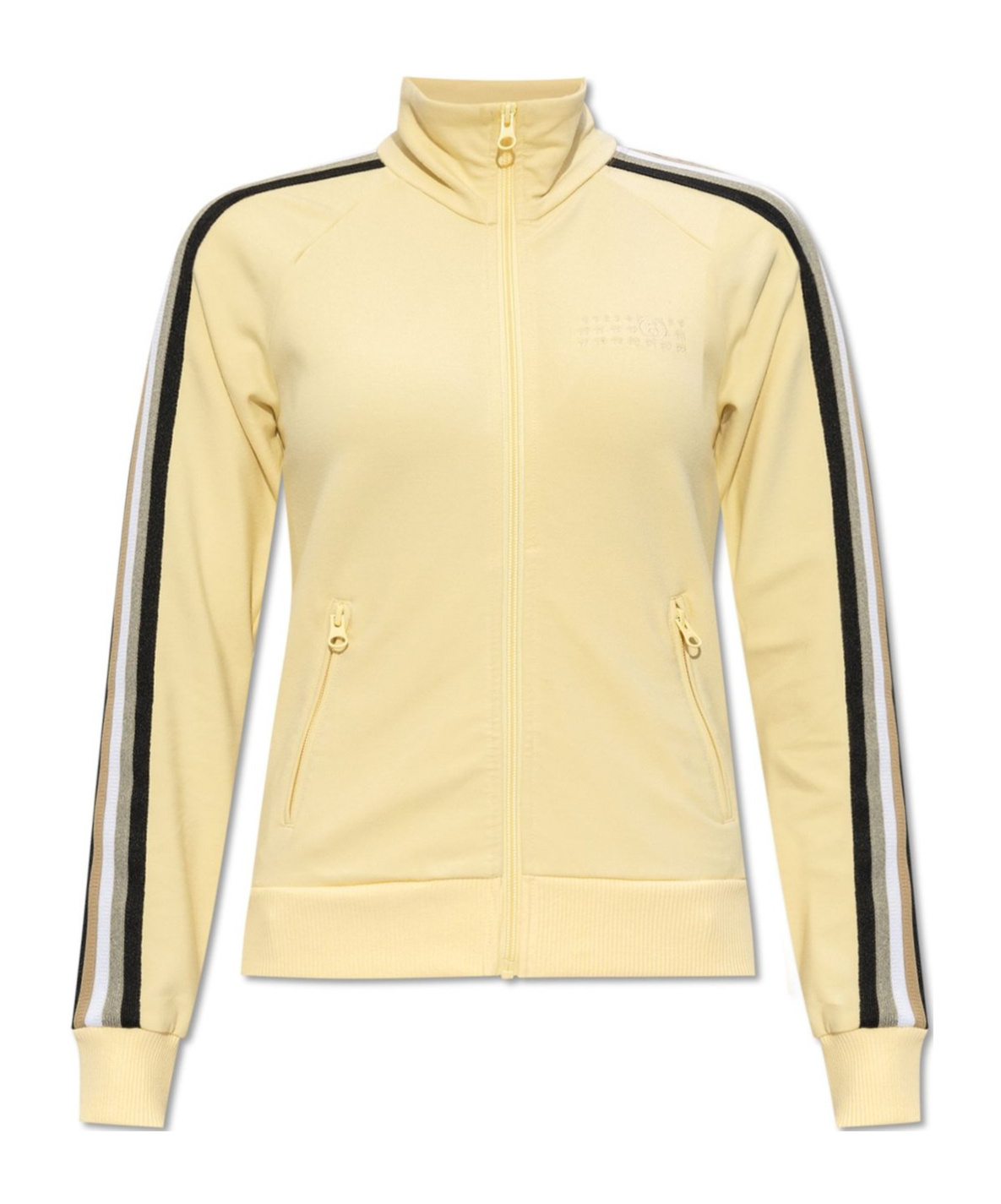 Mm6 Maison Margiela Side-stripe Embroidered-logo Jacket In Nude