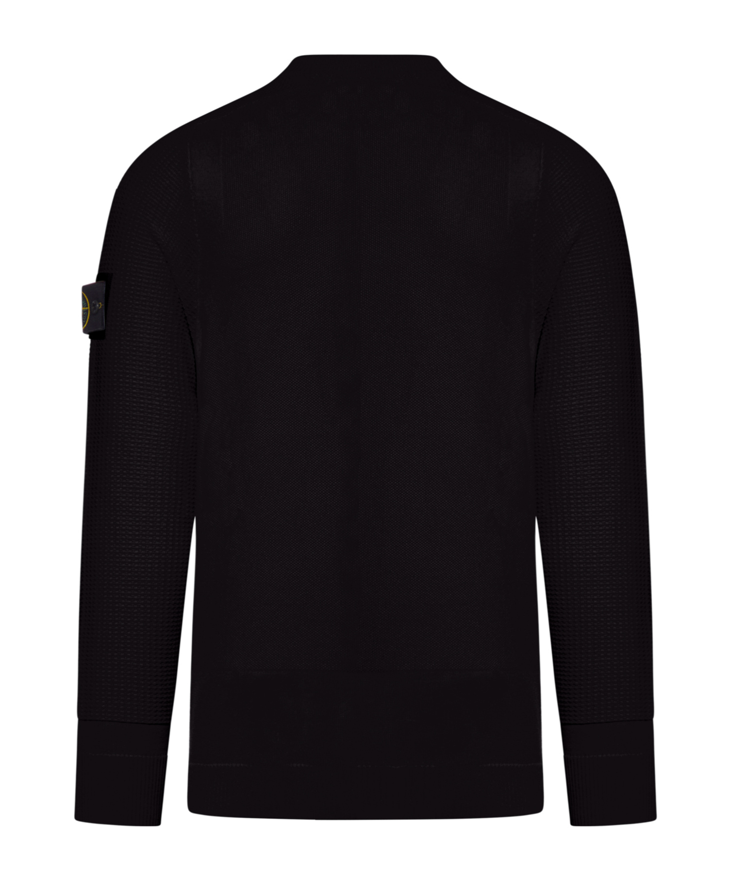 Shop Stone Island Compass-motif Waffle-knit Jumper In Black