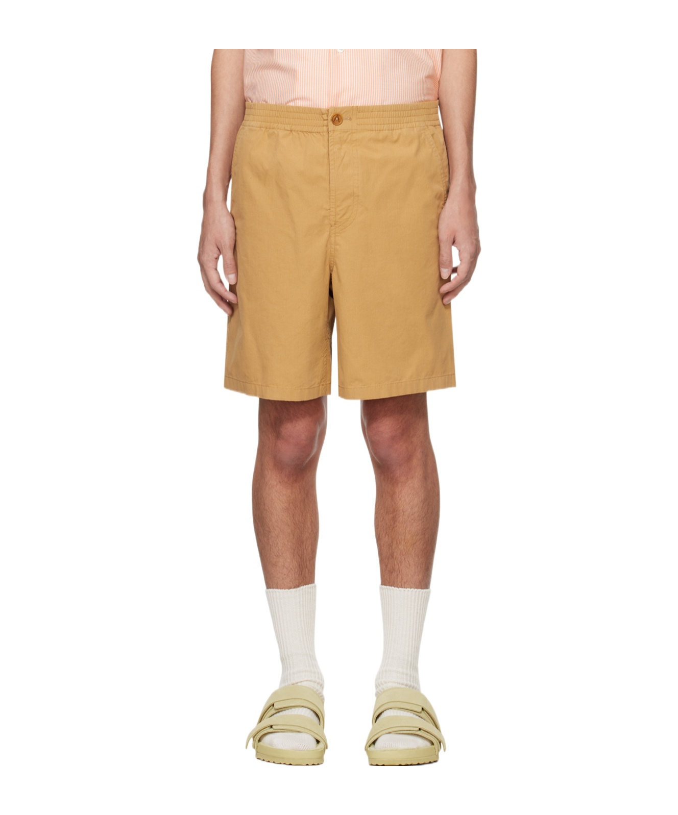 Apc A.p.c. Button Detailed High Waist Shorts In Brown