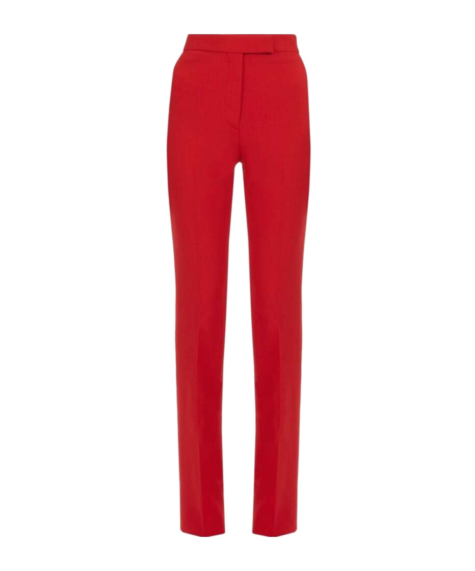 Shop Ferragamo Salvatore  Straight Leg Tailored Trousers In Red