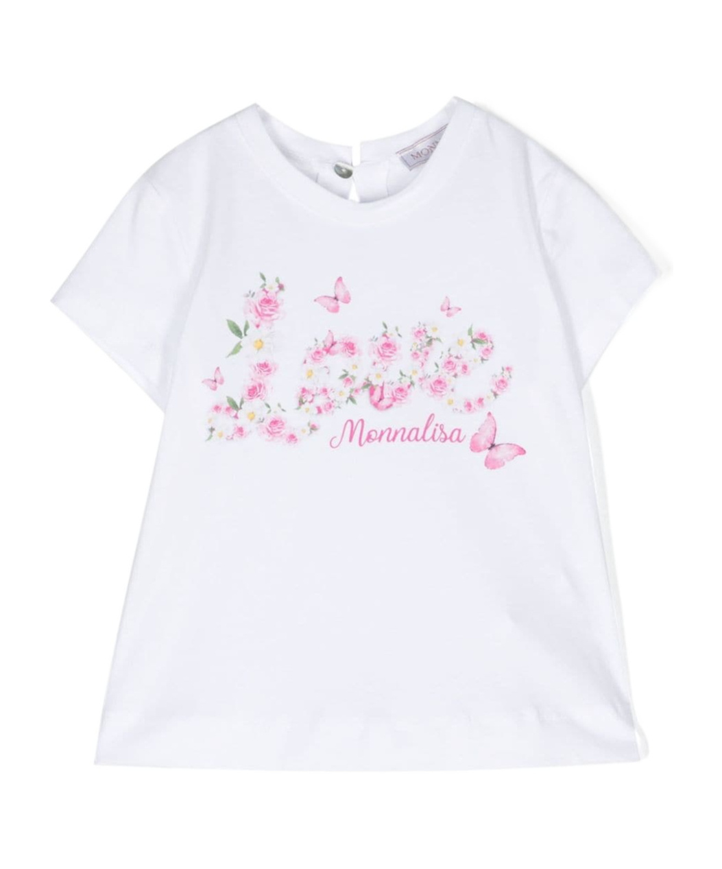 Monnalisa St. Love Rose-print Cotton T-shirt In White