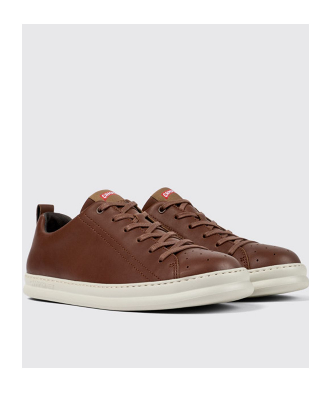 Camper Runner Four Round-toe Leather Sneakers In Brown