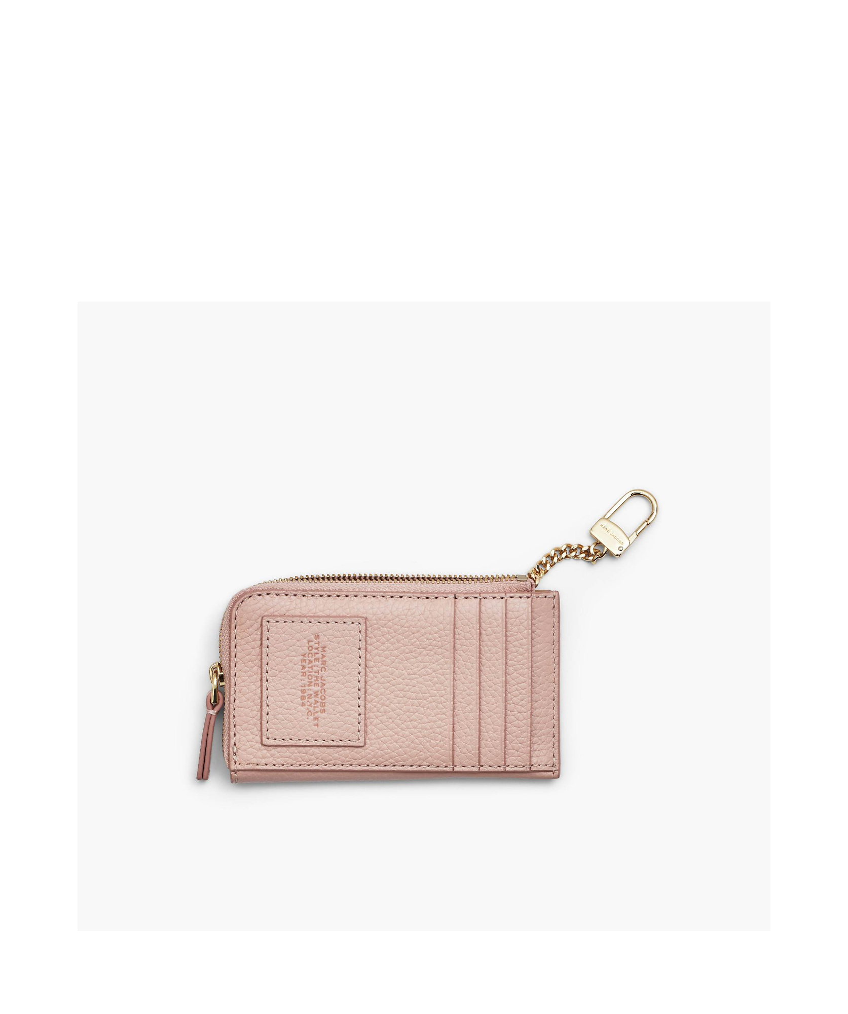 Marc Jacobs The Top Zip Leather Wallet In Nude
