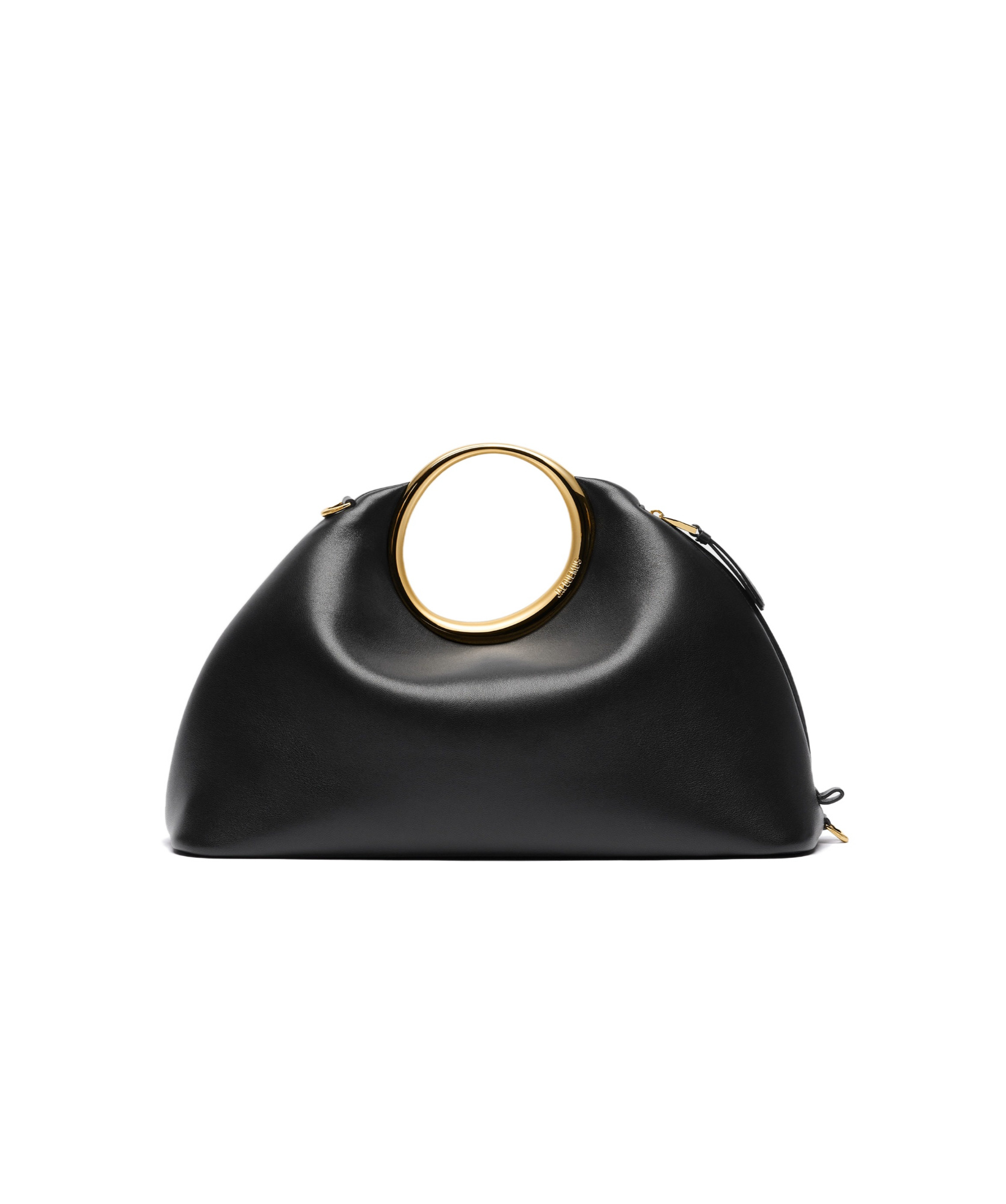 Jacquemus Small Calino Leather Top Handle Bag In Black