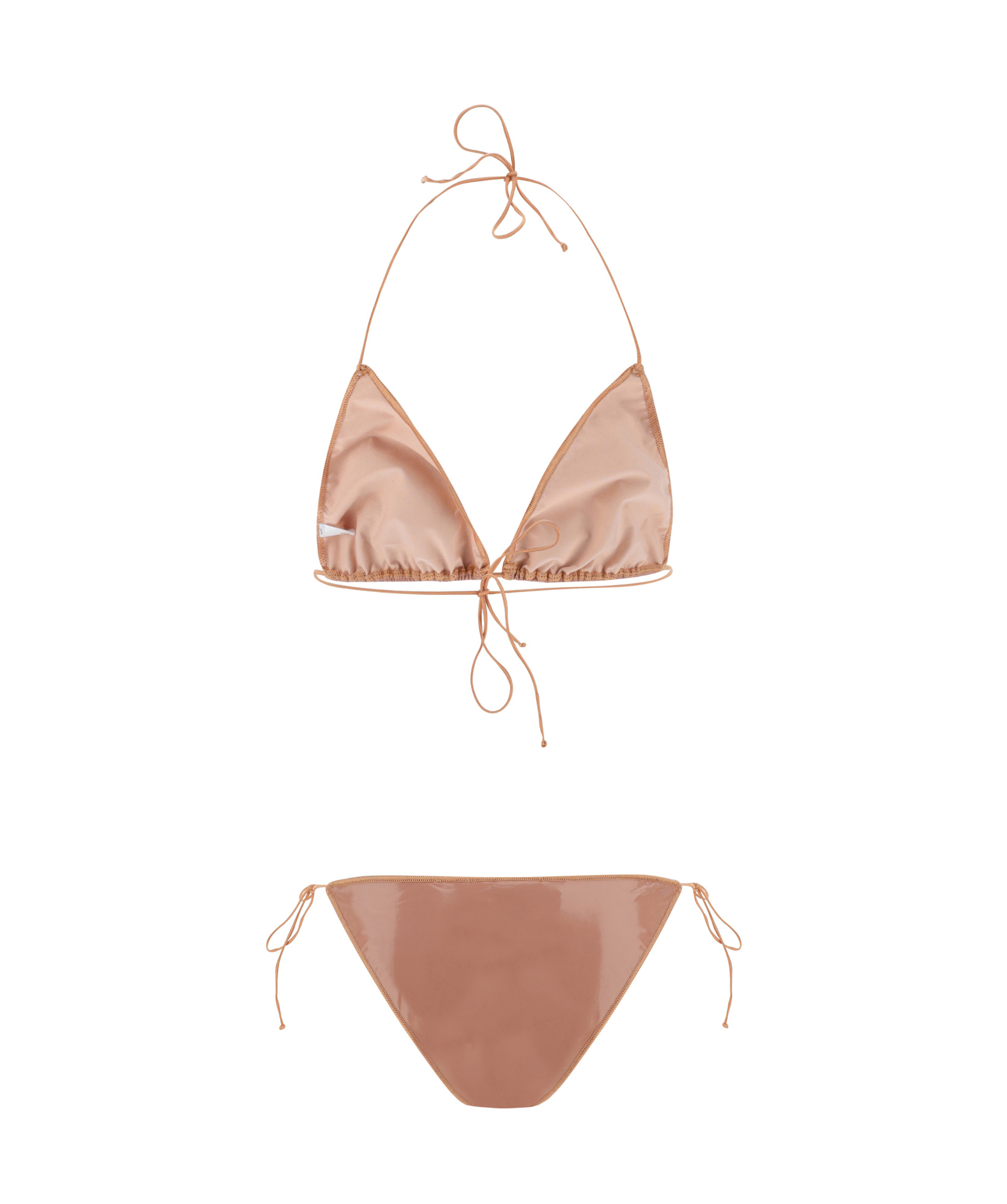 Oseree High-shine Finish Bikini Set In White