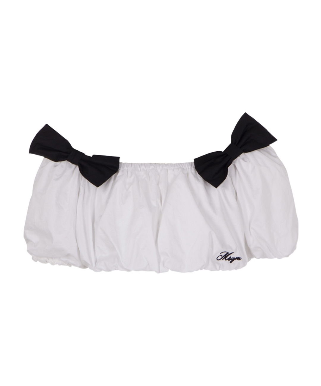 Msgm Bow-detailing Cropped Top In White