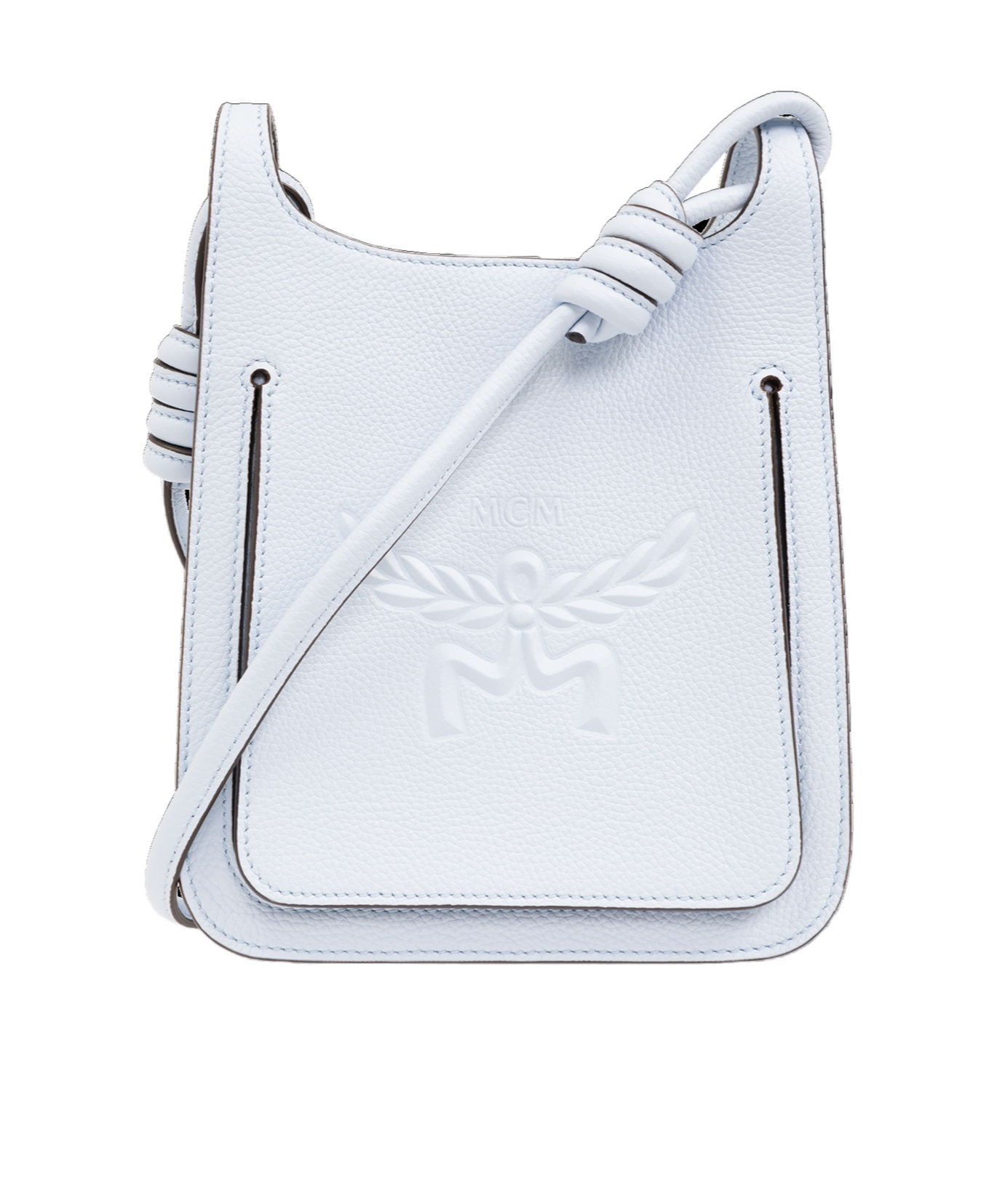 Mcm Logo Shoulder Bag In White