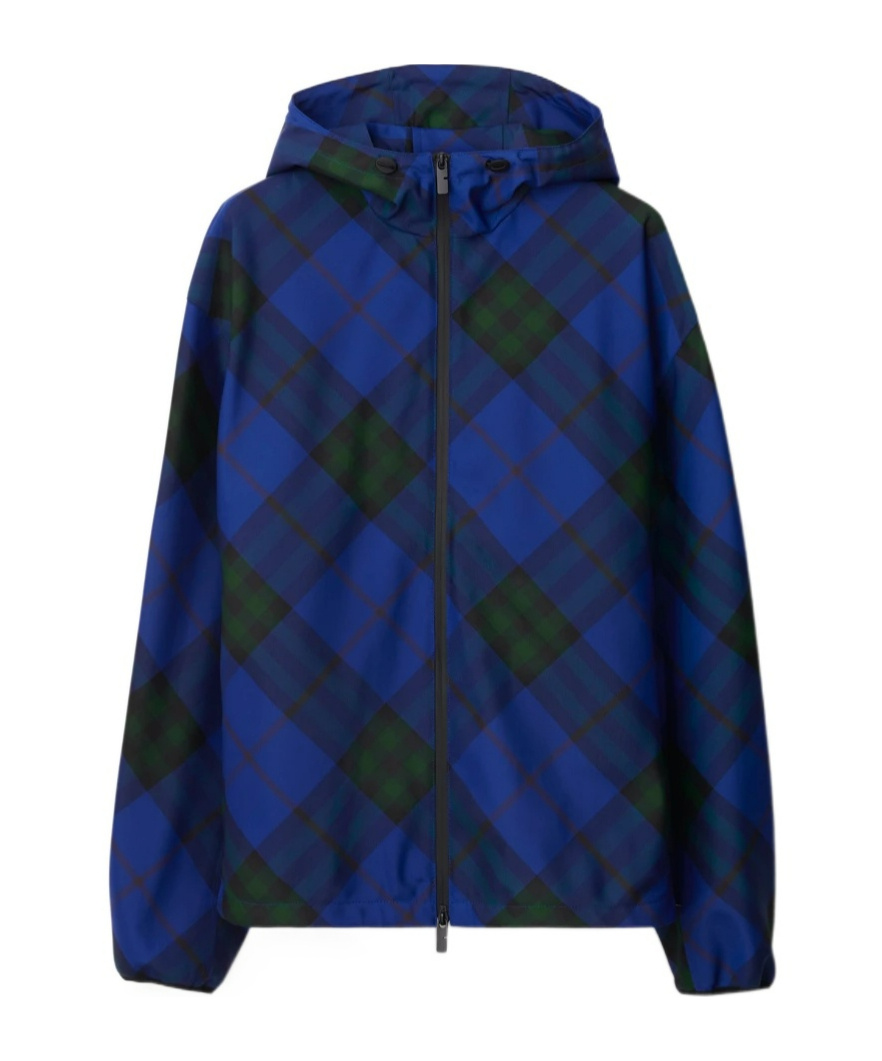 Burberry Blue Check Jacket In Knight