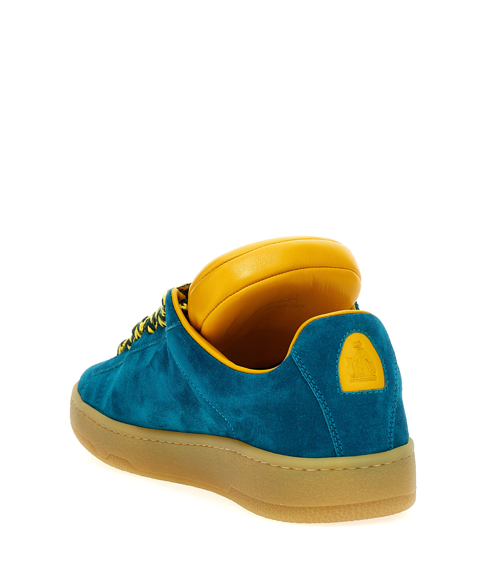 Shop Lanvin X Future Hyper Curb Suede Sneakers In Green