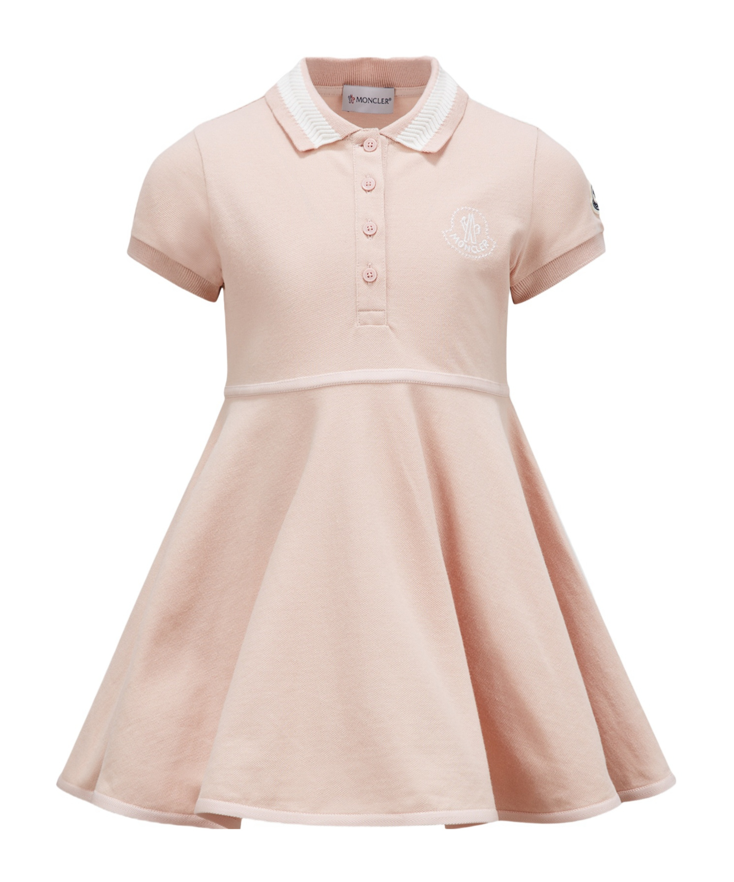Moncler Cotton Polo Shirt Dress In Pink