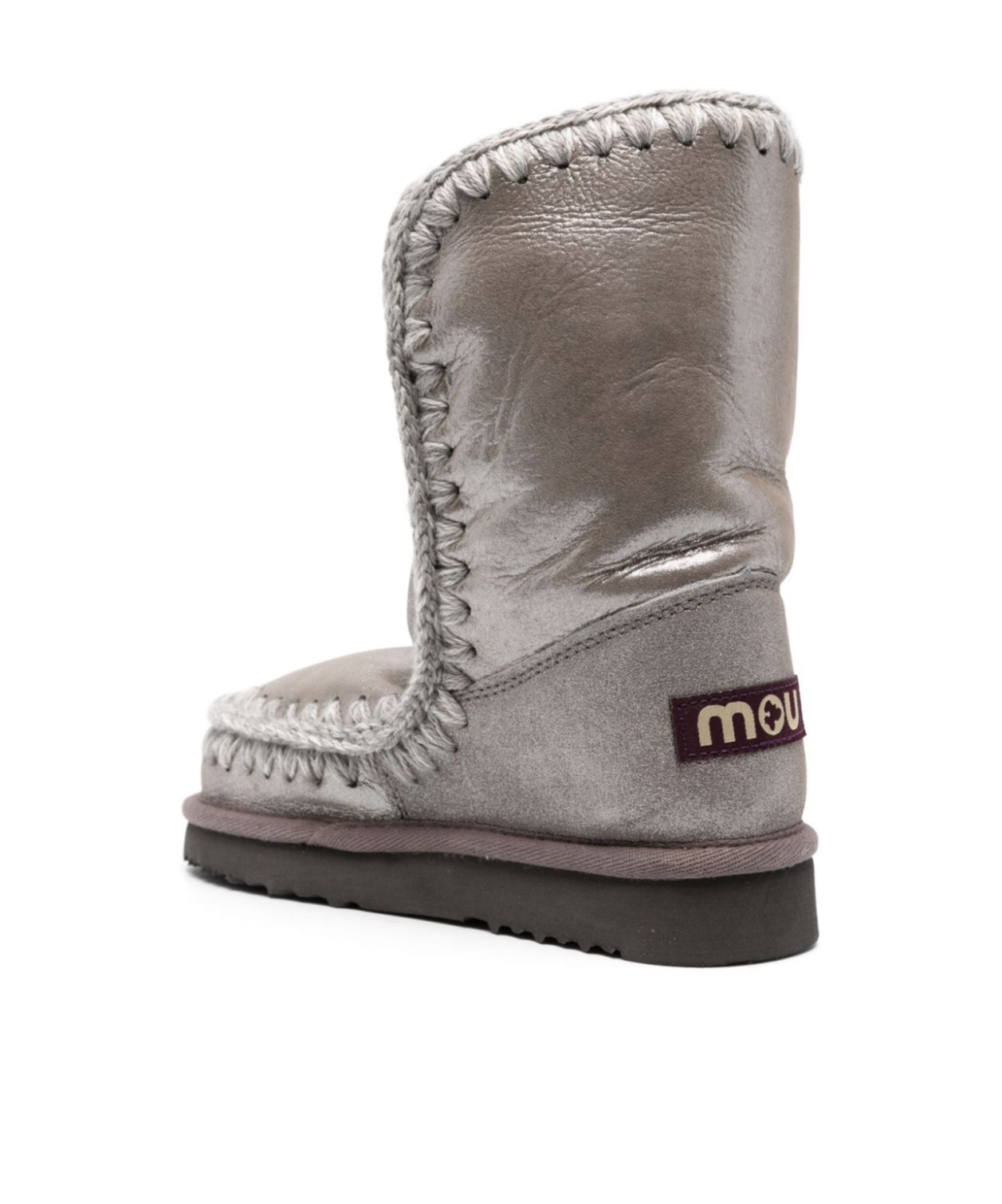 Mou Round-headed Short Boots In Gray